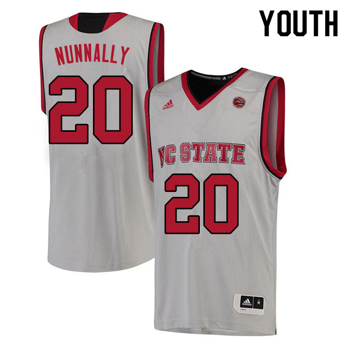 Youth #20 Alex Nunnally NC State Wolfpack College Basketball Jerseys Sale-White